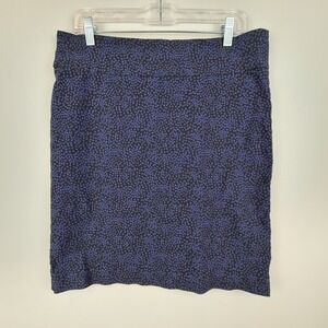 Margaret M Women's Pencil Skirt XL Blue Black Print Pull On Rayon Blend Stretch